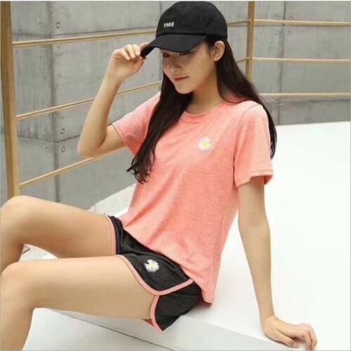 Summer Women 2 Piece Set Short Pants And Top Short Sleeve O-Neck Solid Color Causal Shorts Suits Homewear Loose T Shirt Shorts