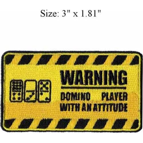 Lettering of WARNING 3"wide embroidery patch for tactical patches/custom patches/gold
