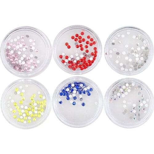 50pcs/Box 6 Colors Diamond Bur Dental Material Teeth Whitening Studs Denture Acrylic Teeth Crystal Ornament Tooth Decoration