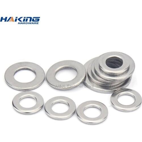 1/100pcs Flat Washer M2 M2.5 M3 M4 M5 M6 M8 M10 M12 M14 M16 M18 M20 M22 M27 Stainless Steel Washers Plain Washer Gaskets DIN125