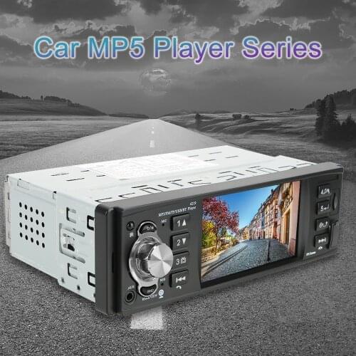 Car Radio Audio Video MP5 Player 1 Din 4.1 Inch Bluetooth 4.2 ISO Remote Multicolor Lighting TF USB Fast Charging Auto Parts