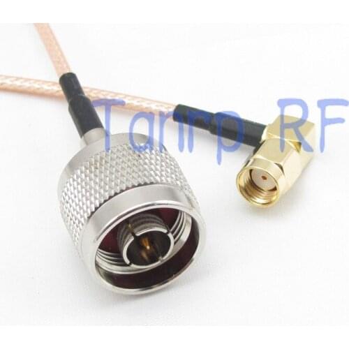 1PCS RG316 extension cable 3FEET N male to RP SMA male plug right angle RF adapter connector 1M Pigtail coaxial jumper cable