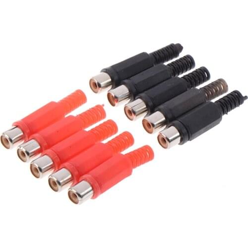 10pcs 50V 0.5A RCA Audio Connectors Female Welding Jack Cold Pressure Socket Adapter