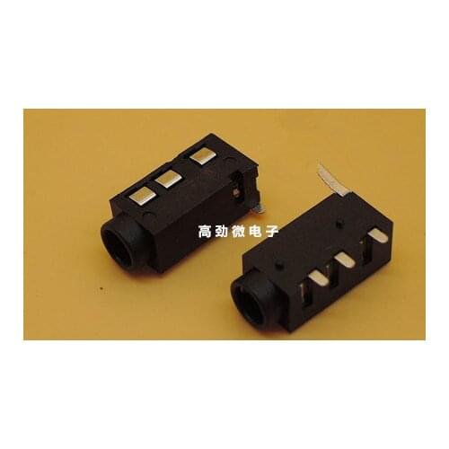 10pcs/Lot PJ-320D headset hole 3.5 320 4P diameter black patch four audio jack socket