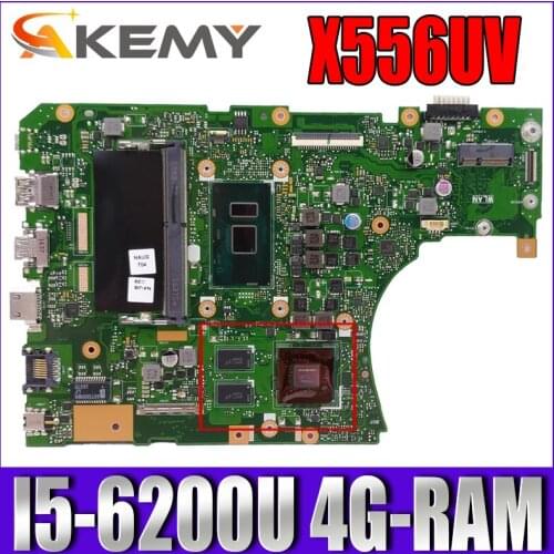 Akemy X556UJ Laptop motherboard for ASUS X556UJ X556UV X556UB X556UR X556UF original mainboard 4G-RAM I5-6200U