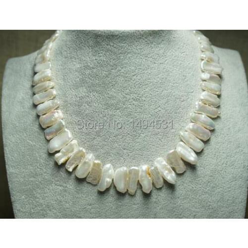 Biwa Pearl Necklace Ivory Pearl Necklace Genuine Freshwater Pearl Wedding Necklace Love Mothers Day Happiness Jewelry Gift