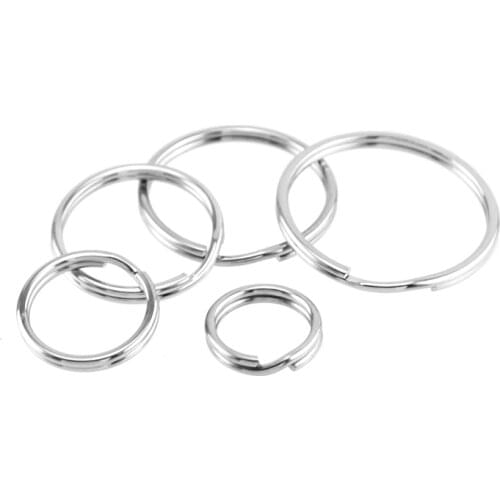 Stainless steel base keychain diameter 10mm/12mm/15mm/18mm stainless split ring 20mm wholesale 10pcs
