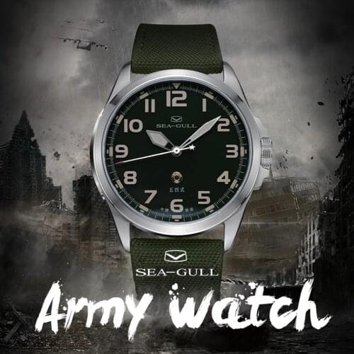 Seagull Men Military Mechanical Watches Top Brand Leather Strap Automatic Watch Luxury Sapphire Watch For Men Relogio Masculino