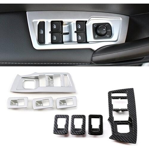 For Volkswagen VW Tiguan MK2 2017-2019 LHD Inner Door Armrest Window Lift Switch Button Panel Cover Trim ABS Sticker
