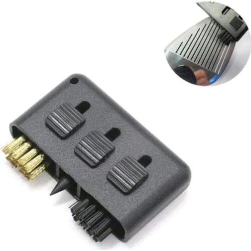 GOG golf brush 1pcs 3-in-1 Golf Club Groove Putter Wedge Ball Cleaning Brush Shoes Cleaner for Golfer black