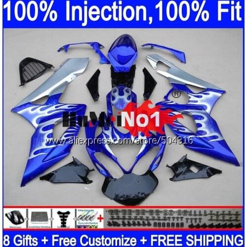 Injection For SUZUKI GSX R1000 GSXR-1000 2005 2006 21MC.113 GSX-R1000 GSXR 1000 1000CC 05 K5 GSXR1000 05 06 Fairing Silver blue
