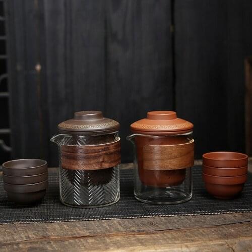 Chinese tea set Set of ceramic travel kungfu tea set Simple tea brewing set for outdoor tourism Express cup Tea set suit