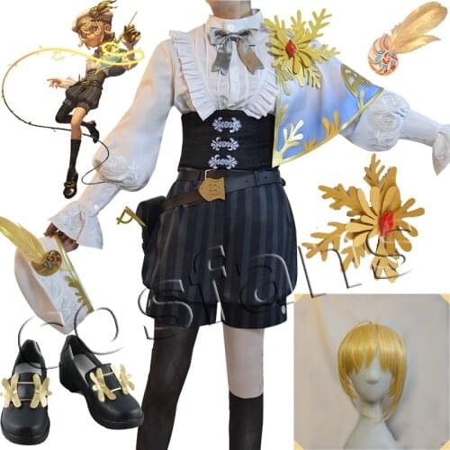 Anime Identity V Edgar Valden Painter Alchemist Gold Skin Suit Uniform Cosplay Costume Halloween Outfits For Women Free Shipping