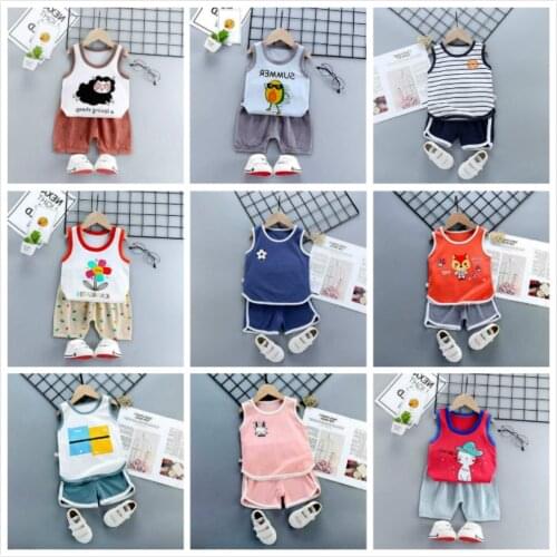 2PCS/Set Summer Baby Boys Clothes Suit Children Girls Cartoon T Shirt Shorts Toddler Casual Cotton Kids Tracksuits Free Shipping