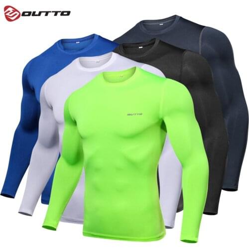 Outto MenS Running Jersey Base Layers Long Sleeves Compression Tights Quick Dry Elastic Slim Jogging Training Bicycle Underwear