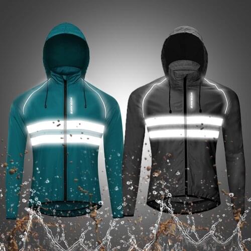 WOSAWE Thin Hooded Caps Reflective Running Jackets Windproof Water Rain Repellent Cycling Windbreaker Coat Bike Sports Jackets