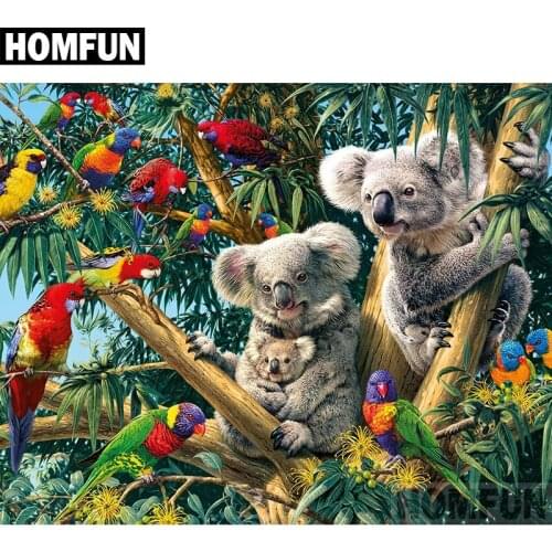 HOMFUN DIY Diamond Painting "Animal koala" Full Drill Square Round Diamond Embroidery 5D Cross Stitch Decoration Home A02563