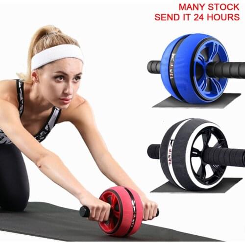 New 1Pcs Large Silent TPR Abdominal Wheel Roller Trainer Fitness Equipment Gym Home Exercise Body Building Ab roller Wheel