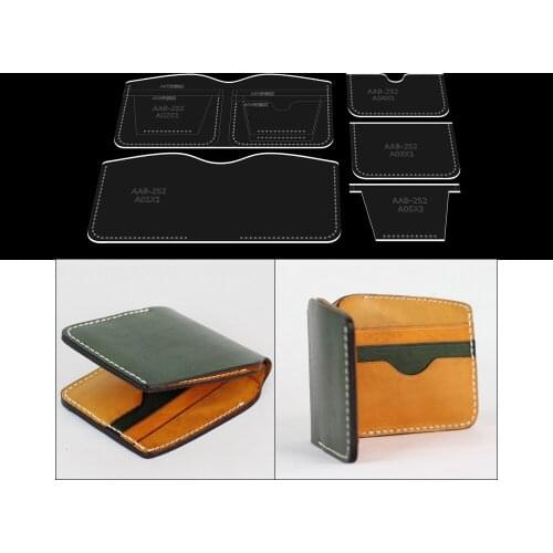 2020 New DIY leather craft card holder wallet bag sewing pattern PVC template 1set