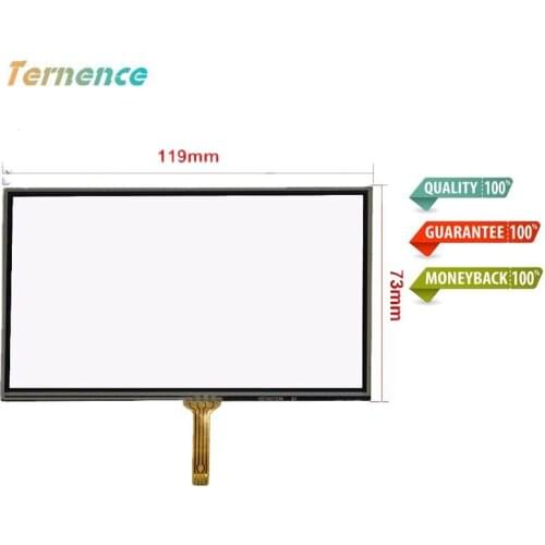 New 5"inch 4 Wire Touch Screen Glass Panel Digitizer 119x73mm For HSD050IDW1 AT050TN33 Screen touch panel Glass Free shipping
