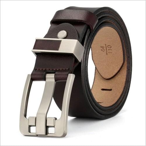 New Arrival Fashion 100% Mens Real Genuine Cow Leather Waistband Pin Buckle Waist Belt Strap Girdle Elegant Belt for Gift PD15