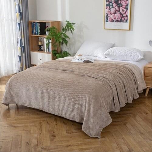 Plain Soft Bedspread for Single Double Bed All Seasons Home Bedding Cover Blanket Queen Size Flannel Bed Sheet