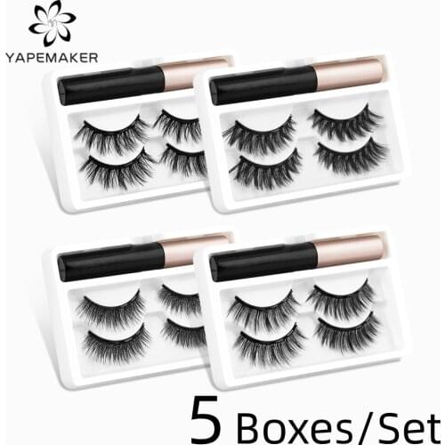 Wholesale 10 Boxes 3D Magnetic Eyelashes Natural False Eyelashes Magnetic Eyeliner Set Waterproof Long Lasting Makeup Extension