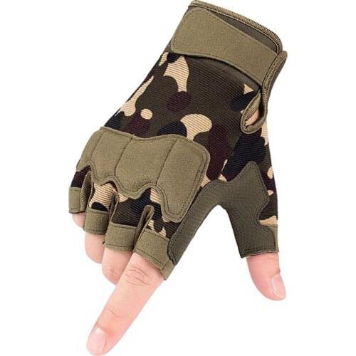 Tactical Hard Knuckle Half Finger Gloves Mens Army Device Non-slip Climbing Protection Anti-cut Outdoor Sports Military Mitten