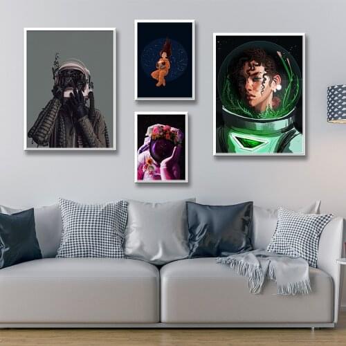 Personalized space Modern Abstract Flower Painting Canvas Modular Print For Kitchen Poster Wall Decoration