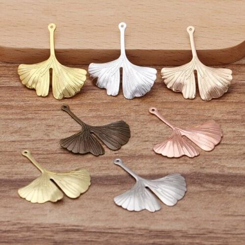 50pcs 26x29mm Gold Silver Plated Leaf Charms Brass Filigree Leaves Pendant DIY Hand Made Jewelry Accessories