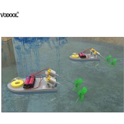 RC Speedboat Remote Control Boat DIY Mini Power Boat Yacht Assembly Model Kids Exercise Ability Educational Toys For Children