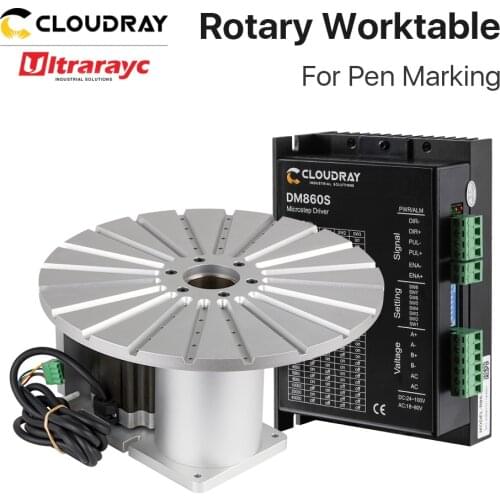 Ultrarayc Rotary Worktable 20 Slots Neam 34 Motor & Driver Rotary Device for Pen Marking Fiber Laser Machine Co2 Marking Machine