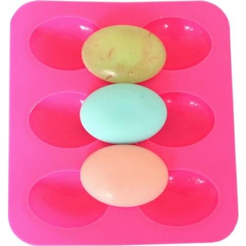 Six-hole oval goose egg size silicone cake mold, plaster mold, candle mold