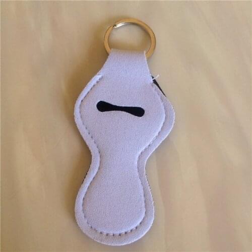 Sublimation blank key chain neoprene key ring hot transfer printing diy consumables two sides can printed 100pcs/lot