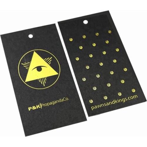 Vintage effect label with hole grommet black card paper hang tags