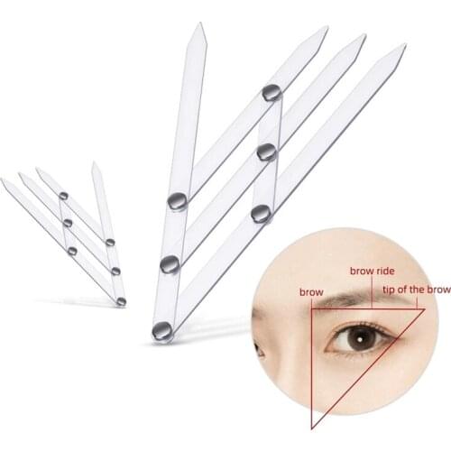 1pcs acrylic transparent makeup eyebrow pencil measuring ruler permanent template golden ratio caliper cosmetics