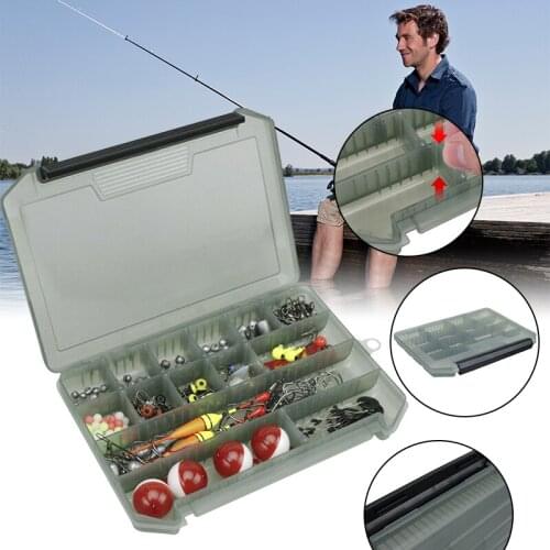1PC Portable Fishing Gear Tackle Box 14 Grid Adjustable Lure Hook Bait Storage Case Tackle Container