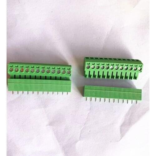 10sets Plug-in PCB terminal block 2EDGK pitch 3.5mm 12P 14P ~ 24P MC1.5 Phoenix terminal straight needle seat