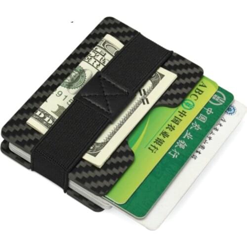 2021 New Slim Wallet for Cards Carbon Fiber Metallic Large Capacity Card Holder with RFID Function Men Aluminum Wallets