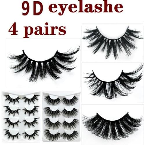 4Pairs 9D Faux Mink Color Lashes Wholesale Natural Long Fluffy Dramatic False Eyelashes Makeup Eye Lash For Beauty Dropshipping