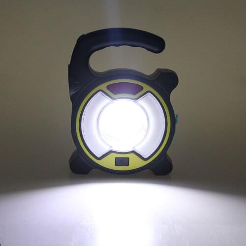 4 Modes COB Solar powered or USB Recharging Multi-Function Led camping light Outdoor Hanging Tent lamp flashlight