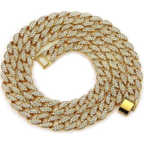 Exaggerated big gold chain punk gold color necklace street mens accessory