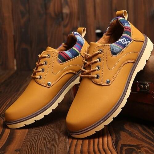 Fashion Men Shoes Autumn Winter Boots Retro Style Ankle Boots Lace Up Casual Boots Shoes for Men Wear-resistant Zapatos Boots