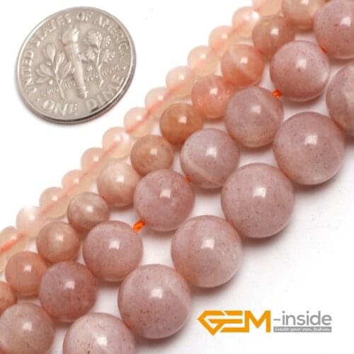 Natural Stone Pink Pure Sunstone Beads For Jewelry making Strand 15" DIY Bracelet Necklace Jewelry Bead 6mm 8mm 10mm 12mm