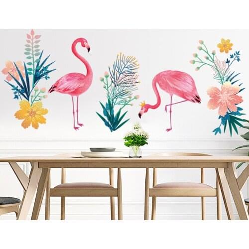DIY Colorful Flamingo Home Decoration Vinyl Wall Stickers Bird Modern Living Room Wall Decals Poster