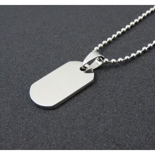Two Sides Polished 316L Stainless Steel Dog Tags Pendant Stainless Steel Dog Tags Necklace Fashion Jewelry UOK604