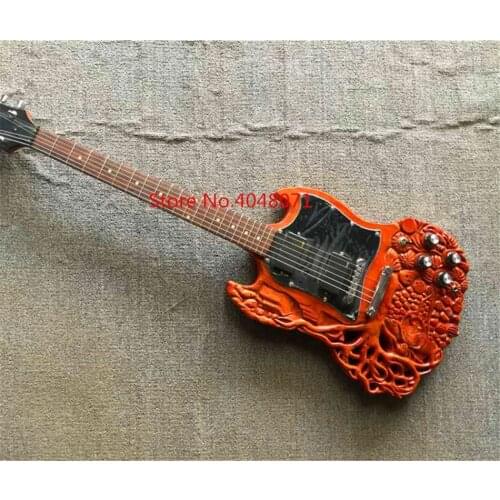 Freight-free, 6-string electric guitar, body carving pattern