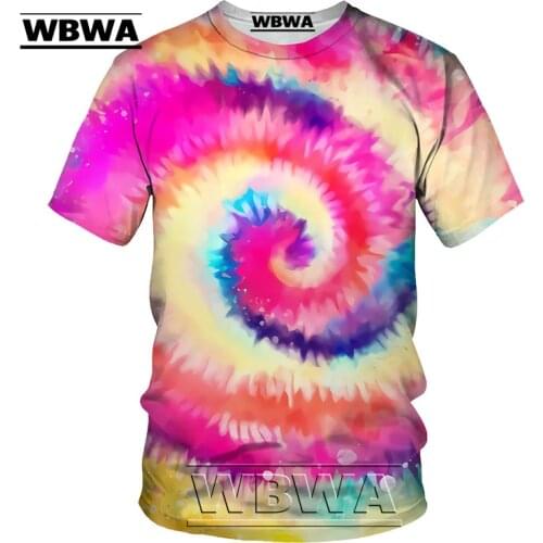 3D dyed and printed short-sleeved T-shirt mens hip hop 2021 new street clothing top T-shirt fashion casual T-shirt