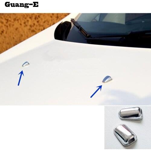 Car Body ABS Head Front Machine Water Paste Outlet Stick Lamp Frame Trim 2pcs For Ford Kuga Escape 2013 2014 2015 2016