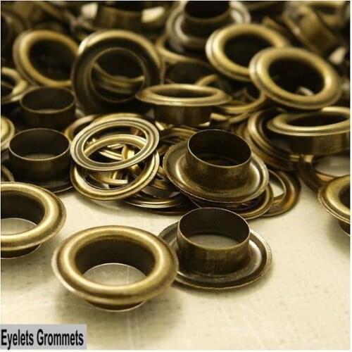 Metal Eyelets Grommets With Washers, 12mm Barrel Diameter, Antique Bronze Plated MetalEyelets